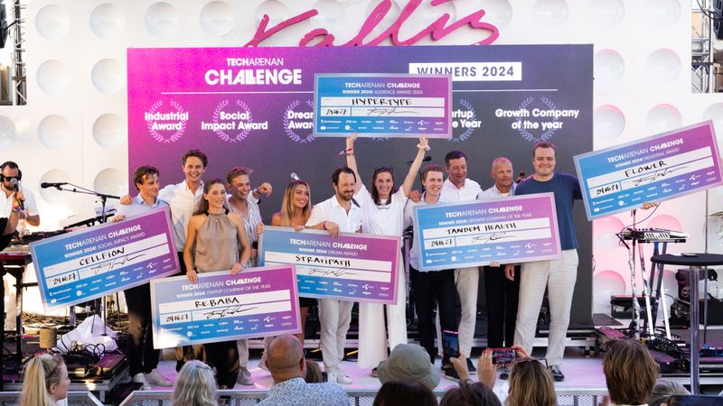 The winners of Techarenan Challenge 2024 on stage at Kallis. Photo: Camilla Svensk.