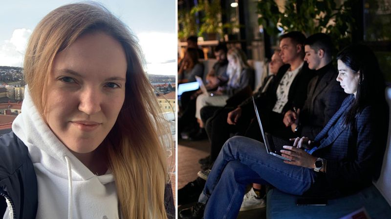 Alina Syniavska, senior IT-utvecklare, fick hjälp via kunder i jobbet att fly till Sverige när kriget kom till Ukraina. På sikt hoppas hon nu på ett uppsving för tech-branschen i hemlandet där många kollegor fortsätter att jobba trots det pågående kriget. Foto: Privat/Sigma Group.